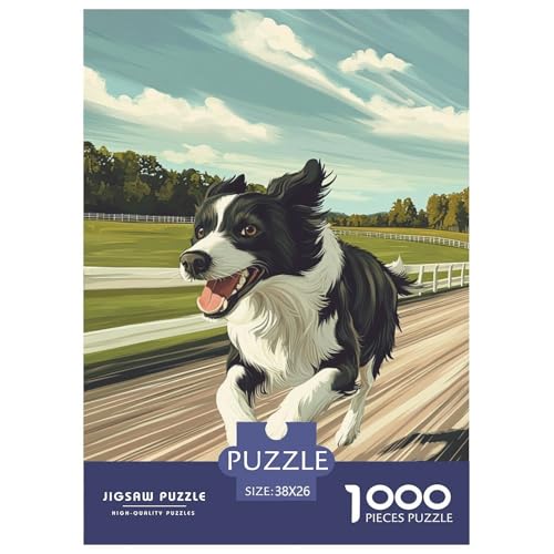 Der Border Collie 1000 Teile Puzzles DekoRatteion Klassisches Lernspiel Für Erwachsene Und Kinder Ab 12 Jahren Tolle Geschenkidee 38x26cm/1000pcs von ZXOAWQX