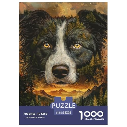 Der Border Collie 1000 Teile Puzzles Dekoration Klassisches Lernspiel Für Die Ganze Familie Tolle Geschenkidee 38x26cm/1000pcs von ZXOAWQX