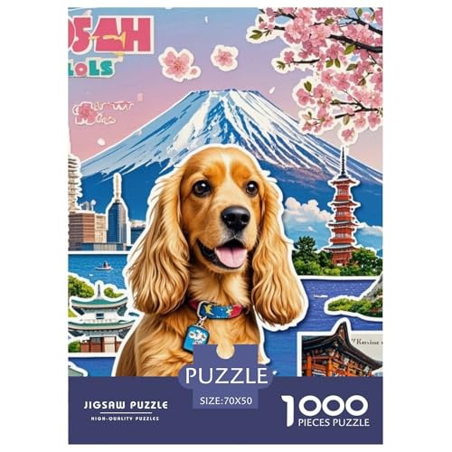 Der Cocker Spaniel 1000 Teile Puzzles Niedlicher Haustierhund Dekoration Klassisches Lernspiel Für Erwachsene Und Kinder Ab 12 Jahren Tolle Geschenkidee 70x50cm/1000pcs von ZXOAWQX