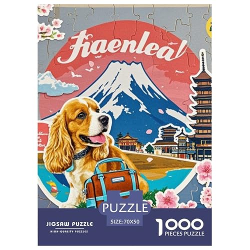 Der Cocker Spaniel 1000 Teile Puzzles Niedlicher Haustierhund Dekoration Lernspiel Herausforderung Spielzeug Für Die Ganze Familie Tolle Geschenkidee 70x50cm/1000pcs von ZXOAWQX