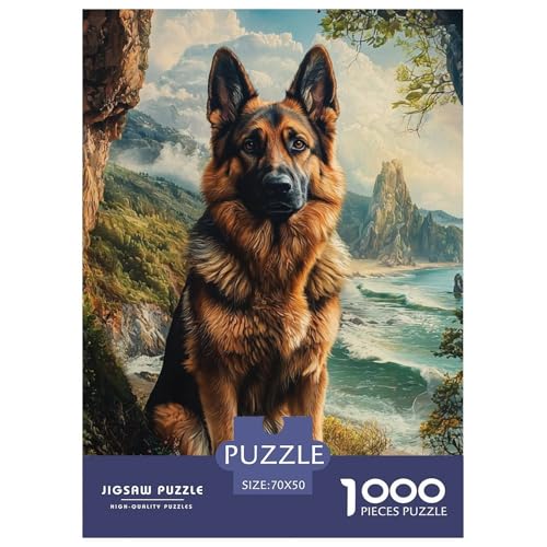 Deutsche Hirten 1000 Teile Puzzles Clevere Lernspiel Herausforderung Spielzeug Für Erwachsene Und Kinder Ab 12 Jahren Tolle Geschenkidee 70x50cm/1000pcs von ZXOAWQX