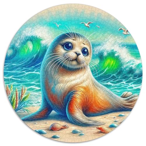 Dichtung 1000 Teile Rundes Puzzle Kreatives Geschenk Unmögliches Spiel Für Erwachsene Und Kinder 1000pcs (67.5x67.5cm) von ZXOAWQX