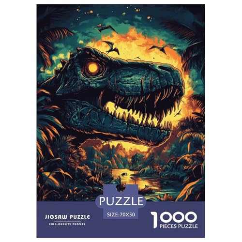 Dinosaurier 1000 Teile Puzzles Puzzlespiele Kreative Unterhaltung Für Erwachsene Und Kinder Ab 12 Jahren Tolle Geschenkidee 70x50cm/1000pcs von ZXOAWQX