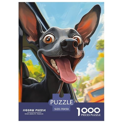 Doberman 1000 Teile Puzzles Classic Lernspiel Herausforderung Spielzeug Für Erwachsene Tolle Geschenkidee 70x50cm/1000pcs von ZXOAWQX