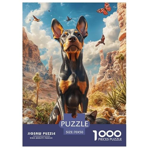 Doberman 1000 Teile Puzzles Clevere EIN Herausforderndes Für Erwachsene Und Kinder Ab 12 Jahren Tolle Geschenkidee 70x50cm/1000pcs von ZXOAWQX