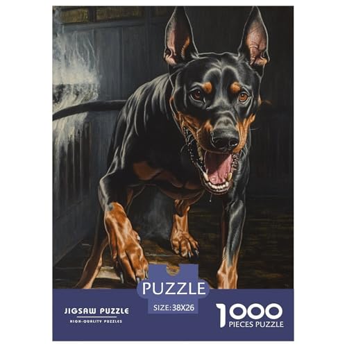 Doberman 1000 Teile Puzzles Clevere Lernspiel Herausforderung Spielzeug Für Erwachsene Und Kinder Ab 12 Jahren Tolle Geschenkidee 38x26cm/1000pcs von ZXOAWQX