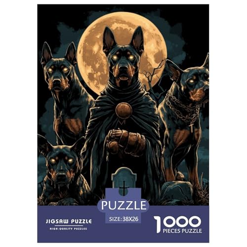 Doberman 1000 Teile Puzzles Dekoration Lernspiel Herausforderung Spielzeug Für Erwachsene Und Kinder Ab 12 Jahren Tolle Geschenkidee 38x26cm/1000pcs von ZXOAWQX