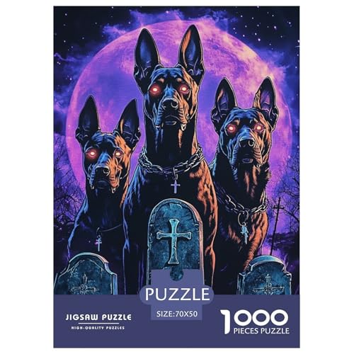 Doberman 1000 Teile Puzzles Dekoration Lernspiel Herausforderung Spielzeug Für Erwachsene Und Kinder Ab 12 Jahren Tolle Geschenkidee 70x50cm/1000pcs von ZXOAWQX