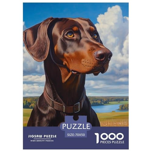 Doberman 1000 Teile Puzzles Puzzlespiele Klassisches Lernspiel Für Erwachsene Und Kinder Ab 12 Jahren Tolle Geschenkidee 70x50cm/1000pcs von ZXOAWQX