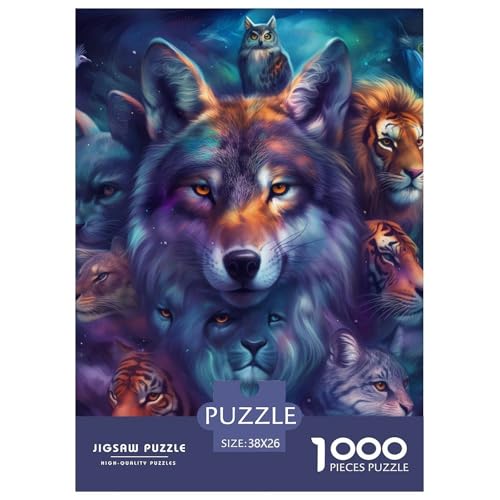 Dominierende Tiere 1000 Teile Puzzles Dekoration EIN Herausforderndes Für Erwachsene Und Kinder Ab 12 Jahren Tolle Geschenkidee 38x26cm/1000pcs von ZXOAWQX