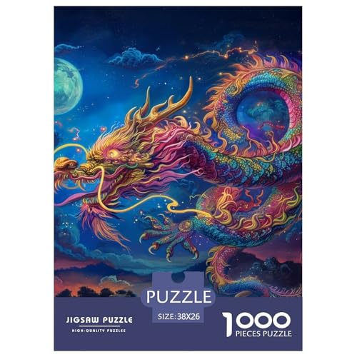 Drachen 1000 Teile Puzzles Classic Lernspiel Herausforderung Spielzeug Für Erwachsene Tolle Geschenkidee 38x26cm/1000pcs von ZXOAWQX