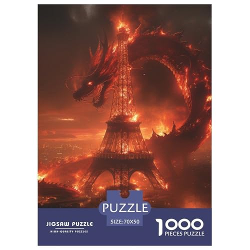 Drachen 1000 Teile Puzzles Clevere Kreative Unterhaltung Für Erwachsene Und Kinder Ab 12 Jahren Tolle Geschenkidee 70x50cm/1000pcs von ZXOAWQX
