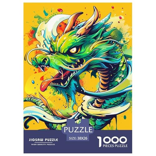 Drachen 1000 Teile Puzzles Clevere Lernspiel Herausforderung Spielzeug Für Erwachsene Und Kinder Ab 12 Jahren Tolle Geschenkidee 38x26cm/1000pcs von ZXOAWQX