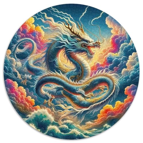 Drachen 1000 Teile Rundes Puzzle Kreatives Geschenk Unmögliches Spiel Für Erwachsene Und Kinder 1000pcs (67.5x67.5cm) von ZXOAWQX