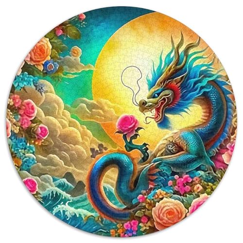 Drachen 1000 Teile Rundes Puzzle Stressabbau Geschenk Unmögliches Spiel Für Erwachsene Und Kinder 1000pcs (67.5x67.5cm) von ZXOAWQX