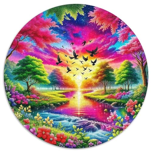 Dschungel 1000 Teile Rundes Puzzle Stressabbau Geschenk Unmögliches Spiel Für Erwachsene Und Kinder 1000pcs (67.5x67.5cm) von ZXOAWQX