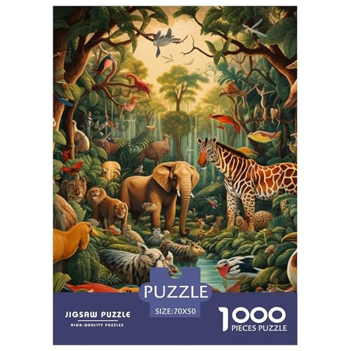 Dschungeltiere 1000 Teile Puzzles DekoRatteion Klassisches Lernspiel Für Erwachsene Und Kinder Ab 12 Jahren Tolle Geschenkidee 70x50cm/1000pcs von ZXOAWQX