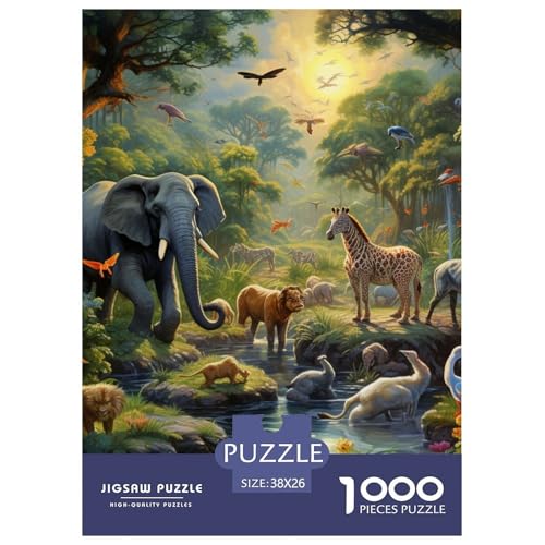 Dschungeltiere 1000 Teile Puzzles DekoRatteion Unmögliche Herausforderung Für Erwachsene Und Kinder Ab 12 Jahren Tolle Geschenkidee 38x26cm/1000pcs von ZXOAWQX