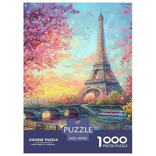 Eiffelturm 1000 Teile Puzzles Clevere Lernspiel Herausforderung Spielzeug Für Erwachsene Tolle Geschenkidee 70x50cm/1000pcs von ZXOAWQX
