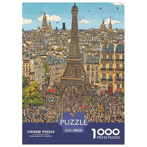 Eiffelturm 1000 Teile Puzzles DekoRatteion Klassisches Lernspiel Für Erwachsene Und Kinder Ab 12 Jahren Tolle Geschenkidee 38x26cm/1000pcs von ZXOAWQX