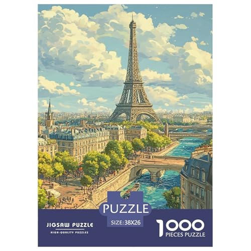 Eiffelturm 1000 Teile Puzzles Puzzlespiele Lernspiel Herausforderung Spielzeug Für Erwachsene Tolle Geschenkidee 38x26cm/1000pcs von ZXOAWQX