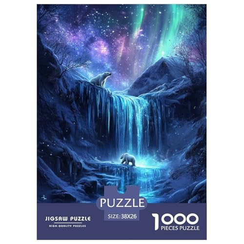 Eisbär 1000 Teile Puzzles Dekoration Kreative Unterhaltung Für Erwachsene Und Kinder Ab 12 Jahren Tolle Geschenkidee 38x26cm/1000pcs von ZXOAWQX