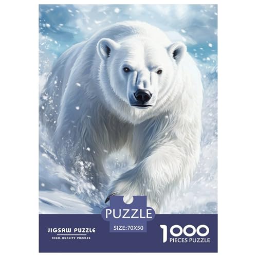 Eisbär 1000 Teile Puzzles Puzzlespiele Klassisches Lernspiel Für Erwachsene Tolle Geschenkidee 70x50cm/1000pcs von ZXOAWQX