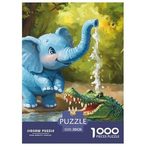Elefanten 1000 Teile Puzzles Clevere EIN Herausforderndes Für Die Ganze Familie Tolle Geschenkidee 38x26cm/1000pcs von ZXOAWQX