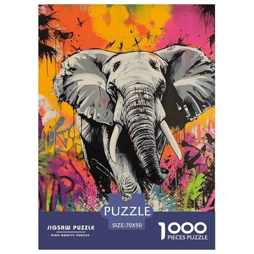 Elefanten 1000 Teile Puzzles Clevere Klassisches Lernspiel Für Erwachsene Tolle Geschenkidee 70x50cm/1000pcs von ZXOAWQX