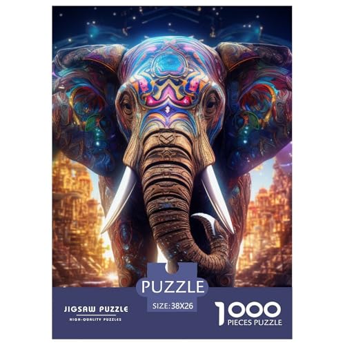 Elefanten 1000 Teile Puzzles Clevere Klassisches Lernspiel Für Erwachsene Und Kinder Ab 12 Jahren Tolle Geschenkidee 38x26cm/1000pcs von ZXOAWQX