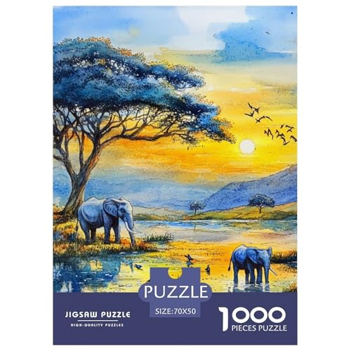 Elefanten 1000 Teile Puzzles Clevere Klassisches Lernspiel Für Erwachsene Und Kinder Ab 12 Jahren Tolle Geschenkidee 70x50cm/1000pcs von ZXOAWQX