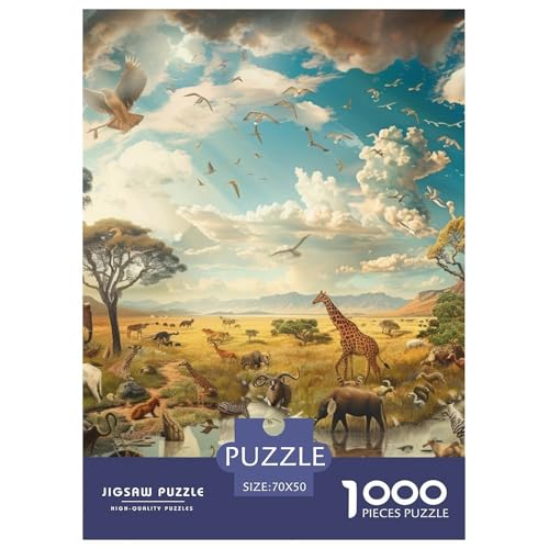 Elefanten 1000 Teile Puzzles Clevere Kreative Unterhaltung Für Die Ganze Familie Tolle Geschenkidee 70x50cm/1000pcs von ZXOAWQX