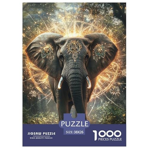 Elefanten 1000 Teile Puzzles Clevere Lernspiel Herausforderung Spielzeug Für Erwachsene Und Kinder Ab 12 Jahren Tolle Geschenkidee 38x26cm/1000pcs von ZXOAWQX