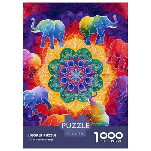 Elefanten 1000 Teile Puzzles DekoRatteion EIN Herausforderndes Für Erwachsene Und Kinder Ab 12 Jahren Tolle Geschenkidee 70x50cm/1000pcs von ZXOAWQX