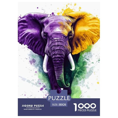 Elefanten 1000 Teile Puzzles Dekoration Lernspiel Herausforderung Spielzeug Für Die Ganze Familie Tolle Geschenkidee 38x26cm/1000pcs von ZXOAWQX