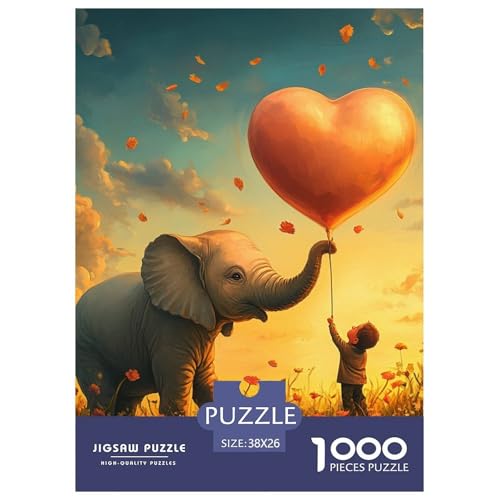 Elefanten 1000 Teile Puzzles Puzzlespiele Klassisches Lernspiel Für Erwachsene Tolle Geschenkidee 38x26cm/1000pcs von ZXOAWQX