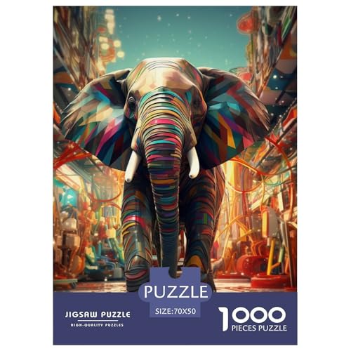 Elefanten 1000 Teile Puzzles Puzzlespiele Klassisches Lernspiel Für Erwachsene Und Kinder Ab 12 Jahren Tolle Geschenkidee 70x50cm/1000pcs von ZXOAWQX