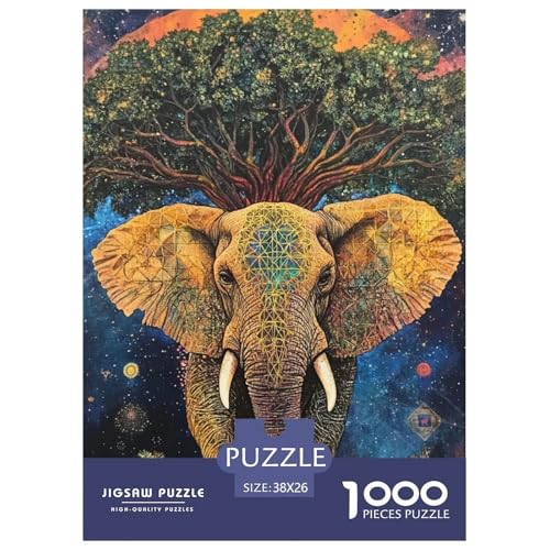Elefanten 1000 Teile Puzzles Puzzlespiele Unmögliche Herausforderung Für Erwachsene Tolle Geschenkidee 38x26cm/1000pcs von ZXOAWQX