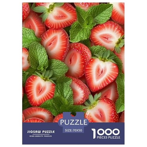 Erdbeere 1000 Teile Puzzles Puzzlespiele Klassisches Lernspiel Für Erwachsene Tolle Geschenkidee 70x50cm/1000pcs von ZXOAWQX