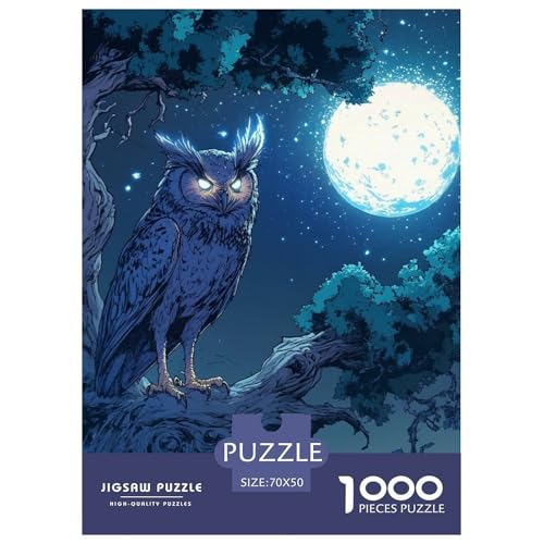 Eule 1000 Teile Puzzles Classic Lernspiel Herausforderung Spielzeug Für Erwachsene Tolle Geschenkidee 70x50cm/1000pcs von ZXOAWQX
