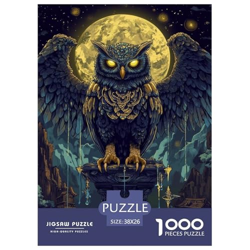 Eule 1000 Teile Puzzles Clevere Kreative Unterhaltung Für Erwachsene Und Kinder Ab 12 Jahren Tolle Geschenkidee 38x26cm/1000pcs von ZXOAWQX