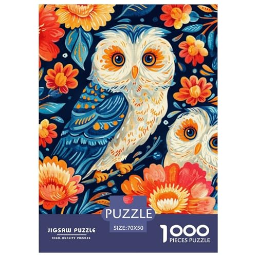 Eule 1000 Teile Puzzles Dekoration Klassisches Lernspiel Für Erwachsene Tolle Geschenkidee 70x50cm/1000pcs von ZXOAWQX