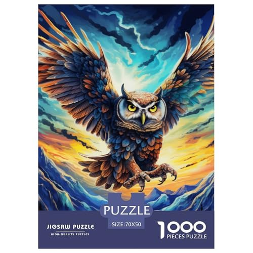 Eule 1000 Teile Puzzles Puzzlespiele EIN Herausforderndes Für Erwachsene Und Kinder Ab 12 Jahren Tolle Geschenkidee 70x50cm/1000pcs von ZXOAWQX