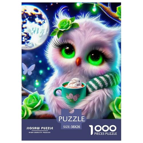 Eule 1000 Teile Puzzles Tier Clevere Lernspiel Herausforderung Spielzeug Für Erwachsene Tolle Geschenkidee 38x26cm/1000pcs von ZXOAWQX