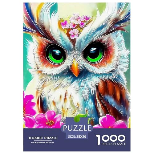 Eule 1000 Teile Puzzles Tier Clevere Lernspiel Herausforderung Spielzeug Für Erwachsene Tolle Geschenkidee 38x26cm/1000pcs von ZXOAWQX