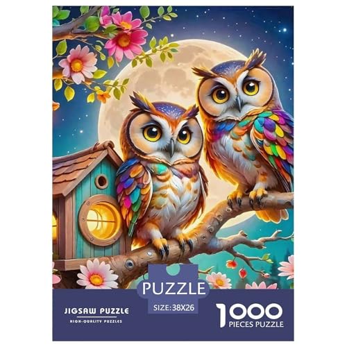 Eule 1000 Teile Puzzles Tier Clevere Lernspiel Herausforderung Spielzeug Für Erwachsene Und Kinder Ab 12 Jahren Tolle Geschenkidee 38x26cm/1000pcs von ZXOAWQX