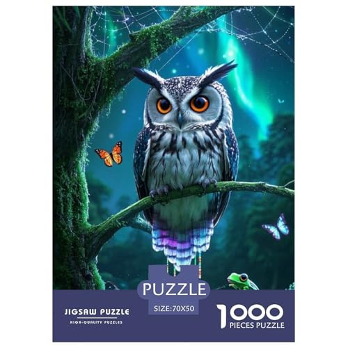 Eule 1000 Teile Puzzles Tier Dekoration Klassisches Lernspiel Für Erwachsene Und Kinder Ab 12 Jahren Tolle Geschenkidee 70x50cm/1000pcs von ZXOAWQX