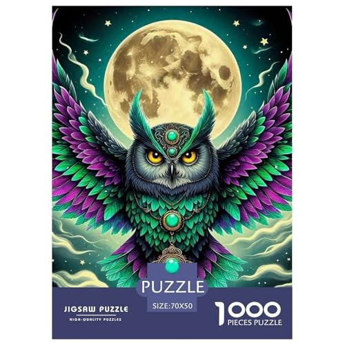 Eule 1000 Teile Puzzles Tier Dekoration Klassisches Lernspiel Für Erwachsene Und Kinder Ab 12 Jahren Tolle Geschenkidee 70x50cm/1000pcs von ZXOAWQX
