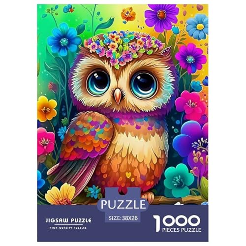 Eule 1000 Teile Puzzles Tier Dekoration Lernspiel Herausforderung Spielzeug Für Die Ganze Familie Tolle Geschenkidee 38x26cm/1000pcs von ZXOAWQX
