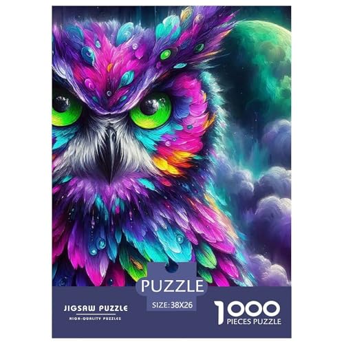 Eule 1000 Teile Puzzles Tier Puzzlespiele EIN Herausforderndes Für Erwachsene Und Kinder Ab 12 Jahren Tolle Geschenkidee 38x26cm/1000pcs von ZXOAWQX